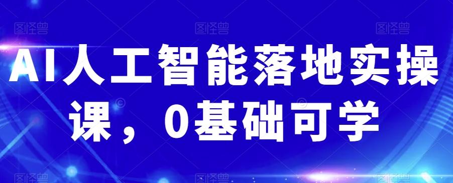 AI人工智能落地实操课，0基础可学-有道资源网