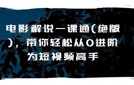 电影解说一课通(绝版)，带你轻松从0进阶为短视频高手-有道资源网