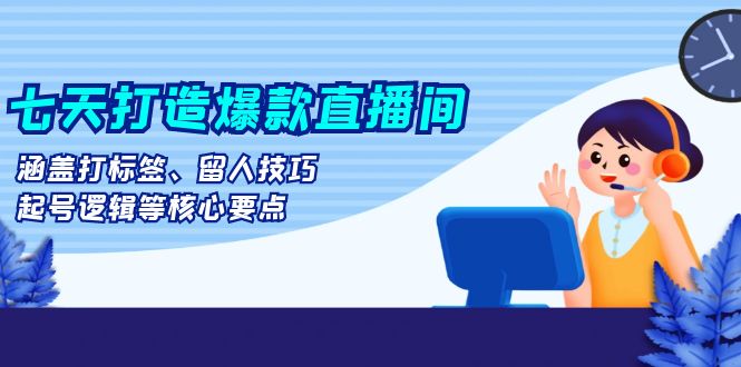 七天打造爆款直播间：涵盖打标签、留人技巧、起号逻辑等核心要点-有道资源网