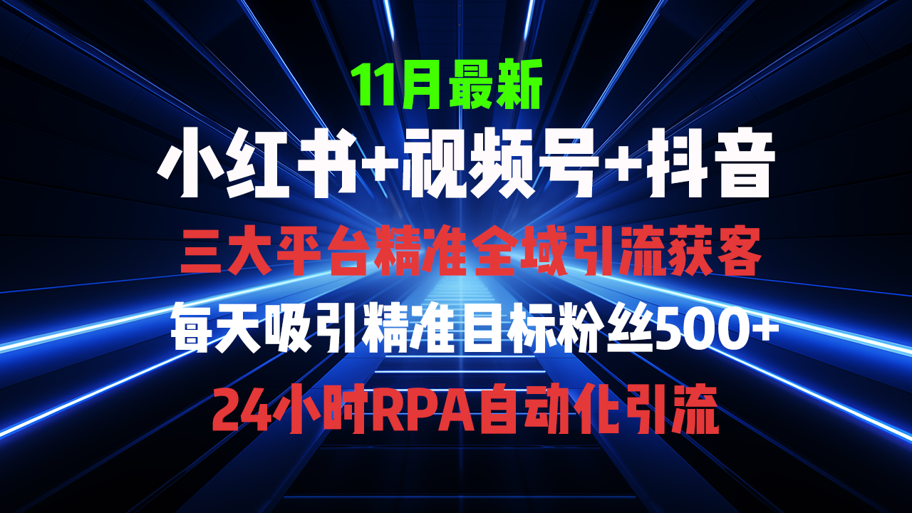 全域多平台引流私域打法，小红书，视频号，抖音全自动获客，截流自…-有道资源网