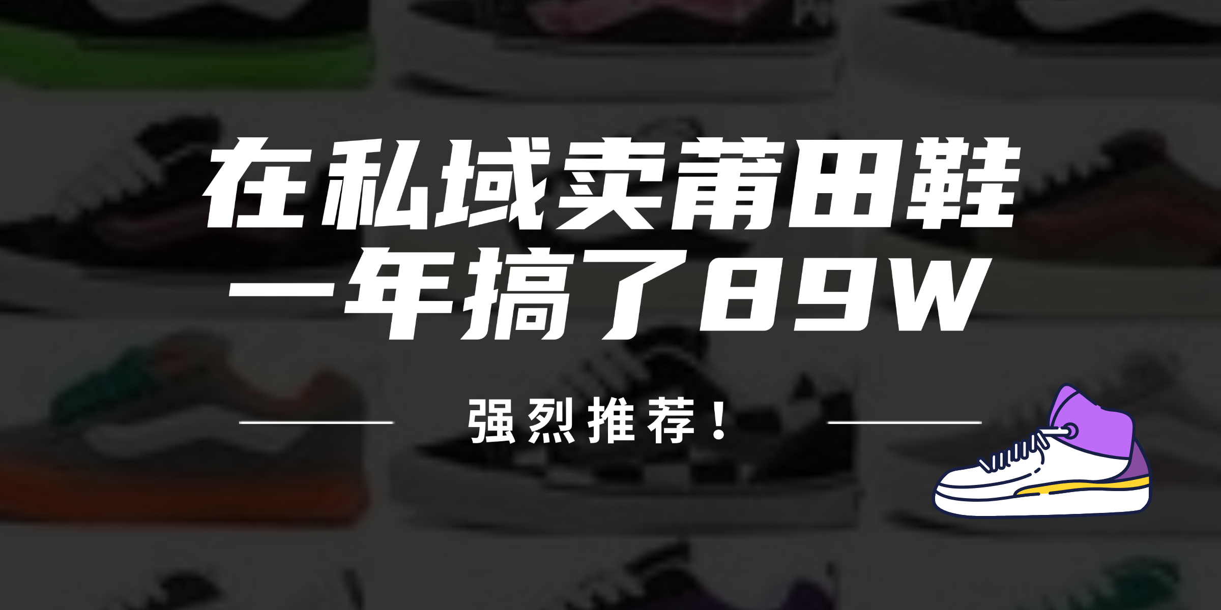 24年在私域卖莆田鞋，一年搞了89W，强烈推荐！-有道资源网