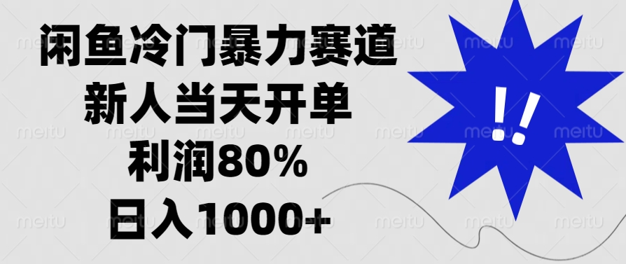 闲鱼冷门暴力赛道，新人当天开单，利润80%，日入1000+-有道资源网