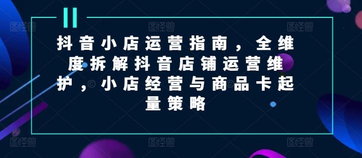 抖音小店运营指南，全维度拆解抖音店铺运营维护，小店经营与商品卡起量策略-有道资源网