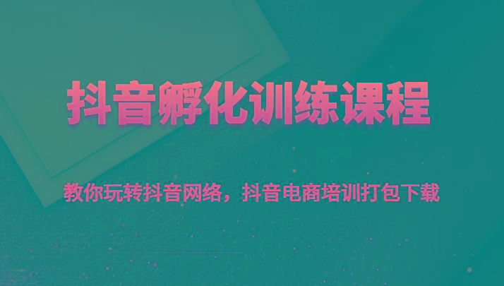 抖音孵化训练课程-教你玩转抖音网络，抖音电商培训打包下载-有道资源网