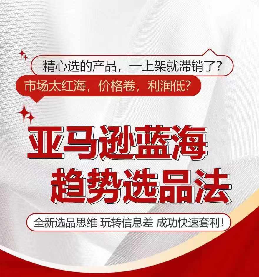 亚马逊蓝海趋势选法，全新选品思维，玩转信息差-有道资源网