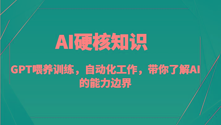 AI硬核知识-GPT喂养训练，自动化工作，带你了解AI的能力边界(10节课)-有道资源网