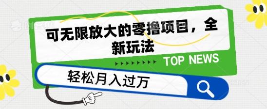 可无限放大的零撸项目，全新玩法，一天单机撸个50+没问题【揭秘】-有道资源网