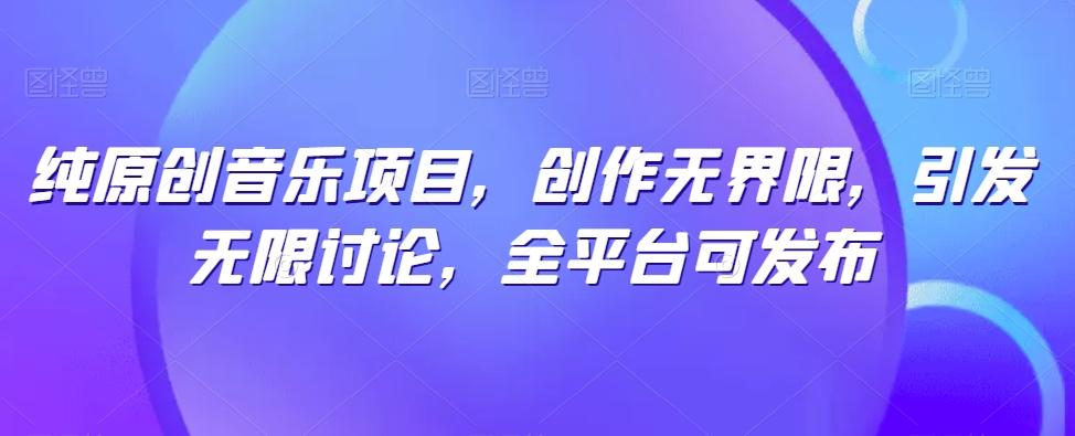 纯原创音乐项目，创作无界限，引发无限讨论，全平台可发布【揭秘】-有道资源网