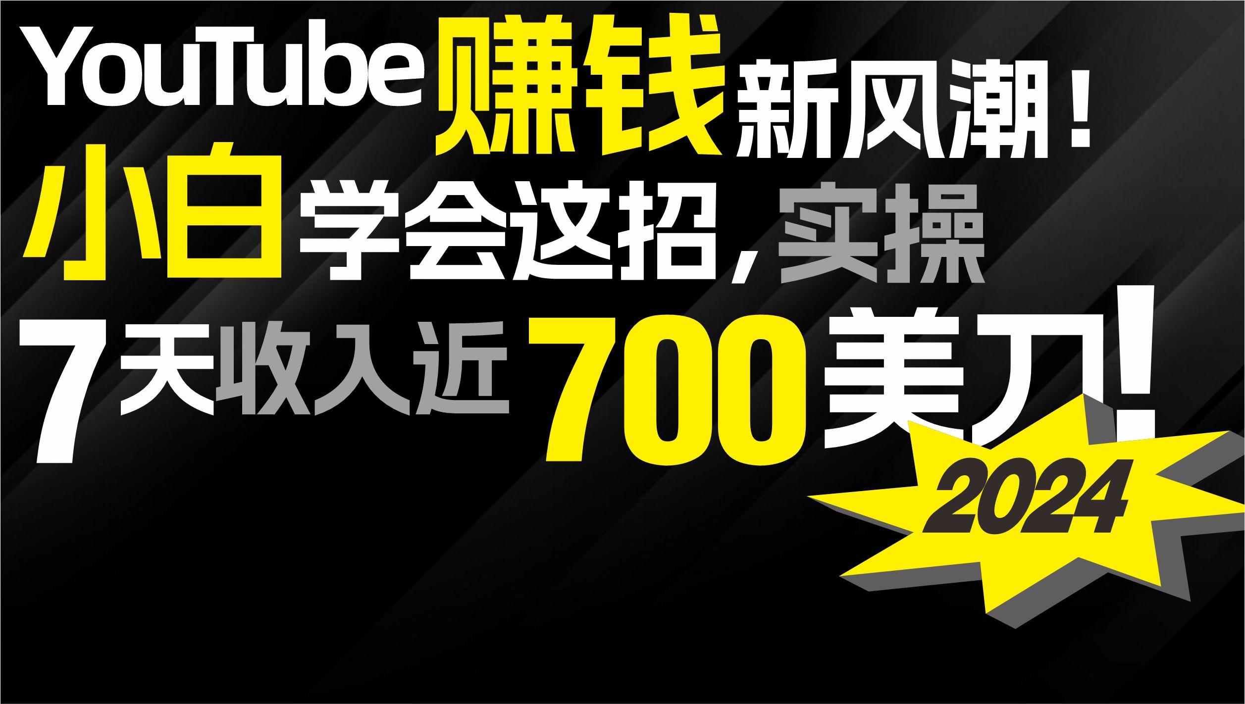 (9647期)2024 YouTube赚钱新风潮！小白学会这招，7天收入近7百美金！-有道资源网