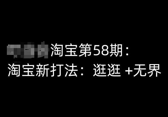 淘宝第58期培训课程，淘宝新打法：逛逛 +无界-有道资源网