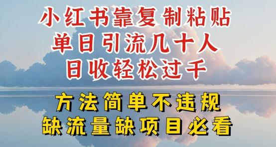 小红书靠复制粘贴单日引流几十人目收轻松过千，方法简单不违规【揭秘】-有道资源网