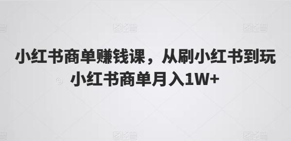 小红书商单赚钱课，从刷小红书到玩小红书商单月入1W+-有道资源网