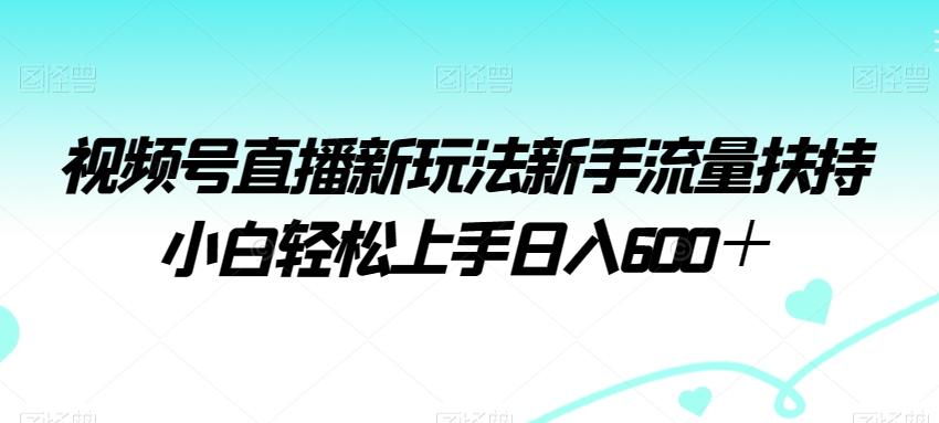 视频号直播新玩法新手流量扶持小白轻松上手日入600＋【揭秘】-有道资源网