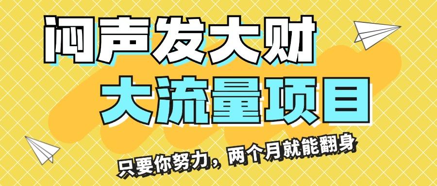 闷声发大财，大流量项目，月收益过3万，只要你努力，两个月就能翻身-有道资源网