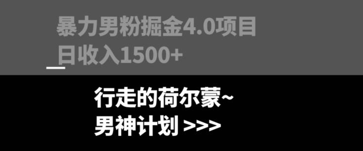 暴力男粉掘金4.0项目不违规不封号无脑复制单人操作日入1000+-有道资源网