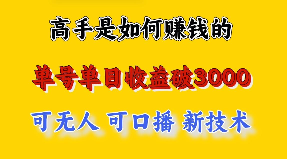 高手是如何赚钱的，一天收益至少3000+以上，小白当天就能够上手，这是穷人翻盘的一…-有道资源网