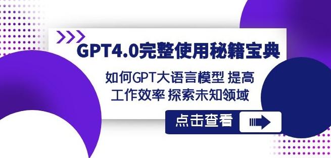 GPT4.0完整使用-秘籍宝典：如何GPT大语言模型提高工作效率探索未知领域-有道资源网