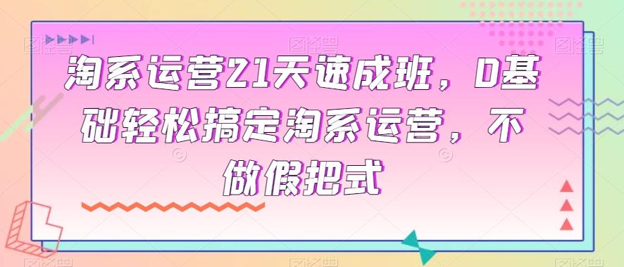 淘系运营21天速成班，0基础轻松搞定淘系运营，不做假把式-有道资源网