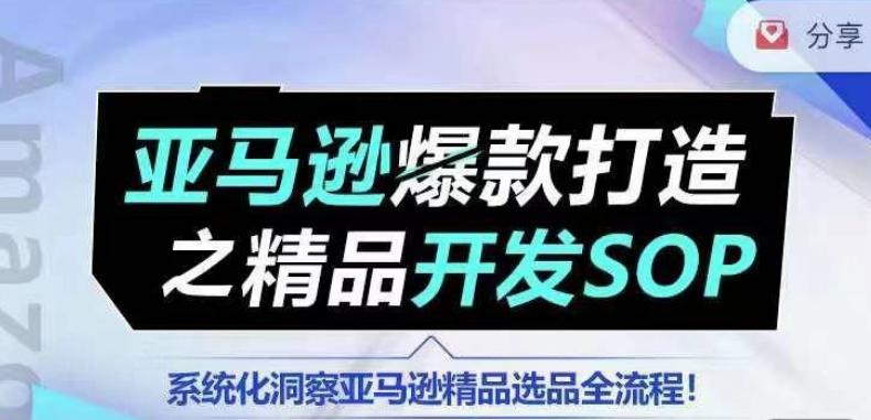 【训练营】亚马逊爆款打造之精品开发SOP，系统化洞察亚马逊精品选品全流程-有道资源网