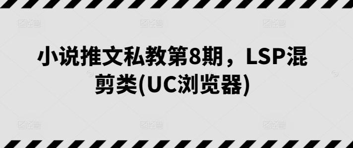 小说推文私教第8期，LSP混剪类(UC浏览器)-有道资源网