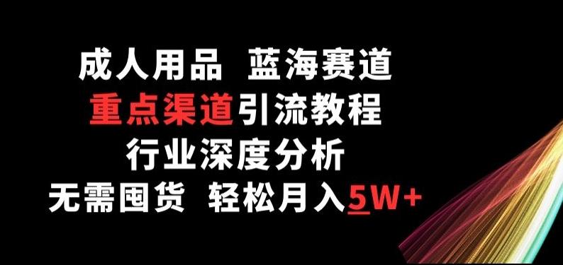 成人用品，蓝海赛道，重点渠道引流教程，行业深度分析，无需囤货，轻松月入5W+【揭秘】-有道资源网