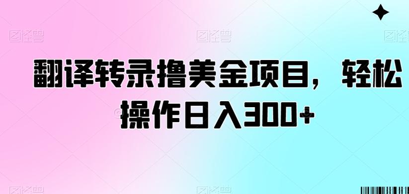 翻译转录撸美金项目，轻松操作日入300+【揭秘】-有道资源网