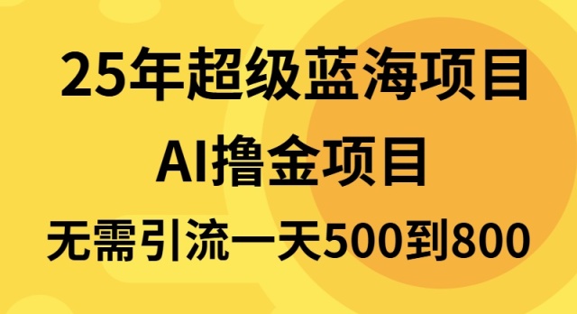 25年超级蓝海项目一天800+，半搬砖项目，不需要引流-有道资源网