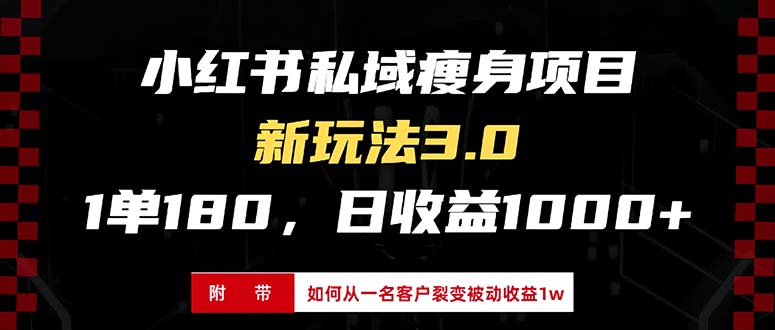 小红书瘦身项目3.0模式，新手小白日赚收益1000+(附从一名客户裂变收益…-有道资源网