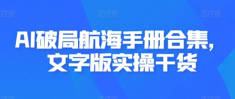 AI破局航海手册合集，文字版实操干货-有道资源网