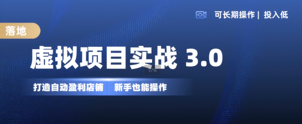 虚拟项目实战3.0，打造自动盈利店铺，可长期操作投入低，新手也能操作-有道资源网