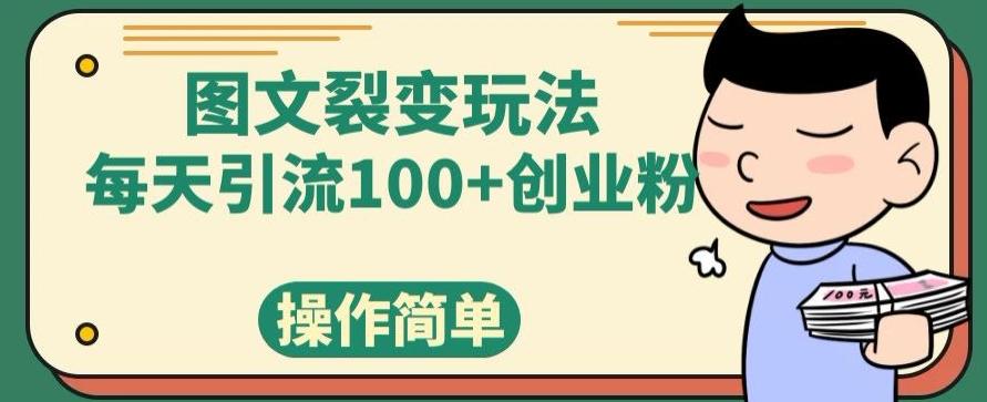 图文裂变玩法，每天引流100+创业粉，操作简单-有道资源网