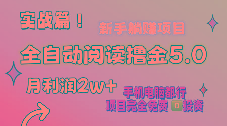 小说全自动阅读撸金5.0 操作简单 可批量操作 零门槛！小白无脑上手月入2w+-有道资源网