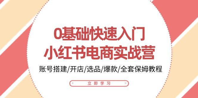 0基础快速入门-小红书电商实战营：账号搭建/开店/选品/爆款/全套保姆教程-有道资源网