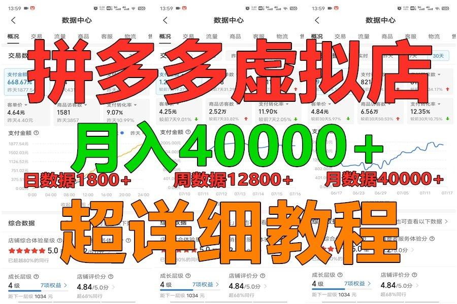 拼多多虚拟电商训练营月入40000+，全网最详细，你做你也行，暴利稳定长久-有道资源网