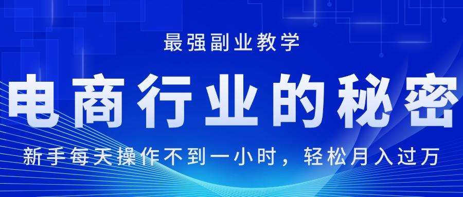 电商行业的秘密，新手每天操作不到一小时，月入过万轻轻松松，最强副业…-有道资源网