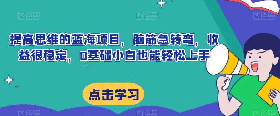 提高思维的蓝海项目，脑筋急转弯，收益很稳定，0基础小白也能轻松上手-有道资源网