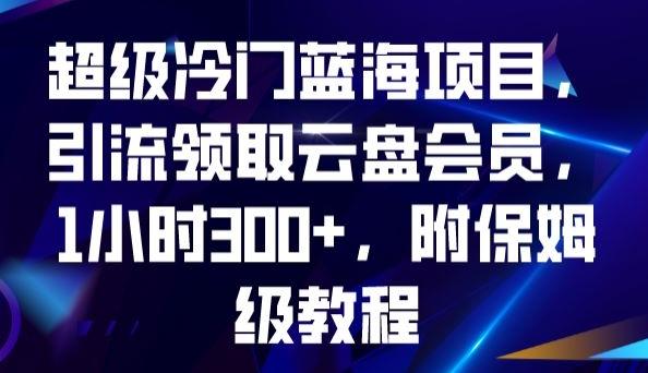 超级冷门蓝海项目，引流领取云盘会员，1小时300+，附保姆级教程-有道资源网