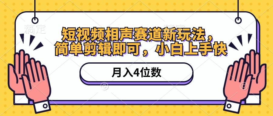 短视频相声赛道新玩法，简单剪辑即可，月入四位数(附软件+素材-有道资源网