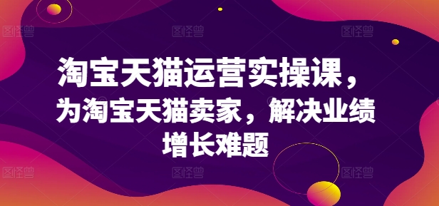 淘宝天猫运营实操课，为淘宝天猫卖家，解决业绩增长难题-有道资源网