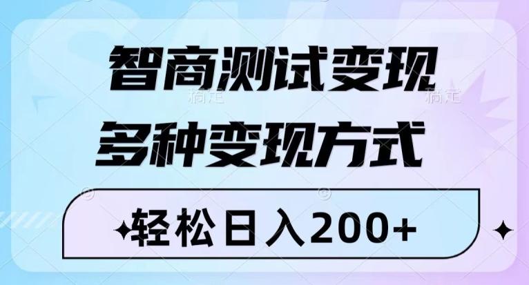 智商测试变现，轻松日入200+，几分钟一个视频，多种变现方式-有道资源网