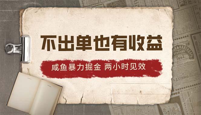 2024咸鱼暴力掘金，不出单也有收益，两小时见效，当天突破500+-有道资源网