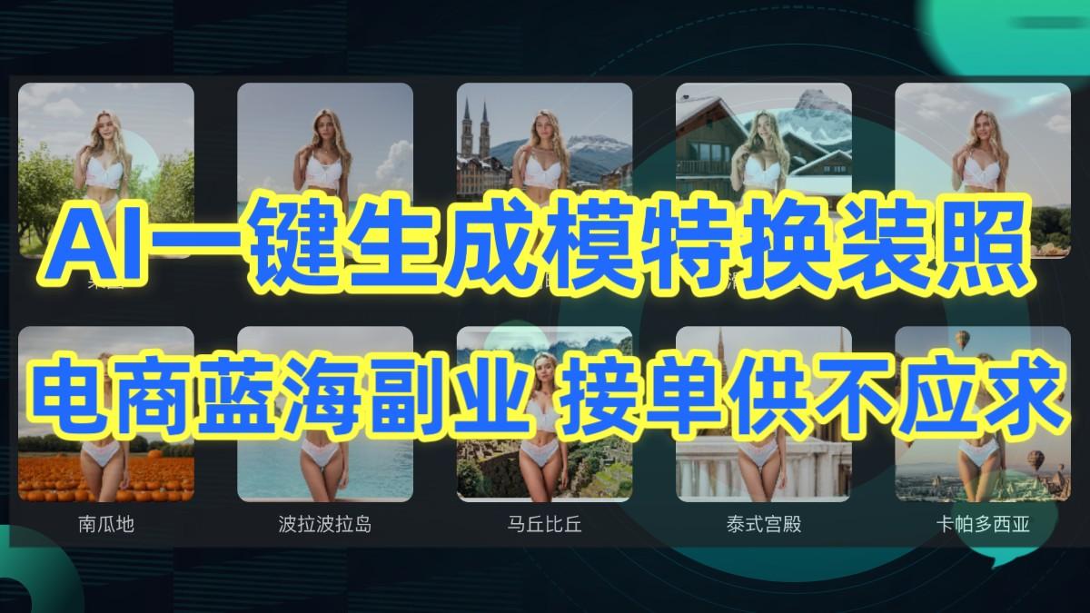 AI制作一键生成模特换装照，电商蓝海副业，接单供不应求-有道资源网