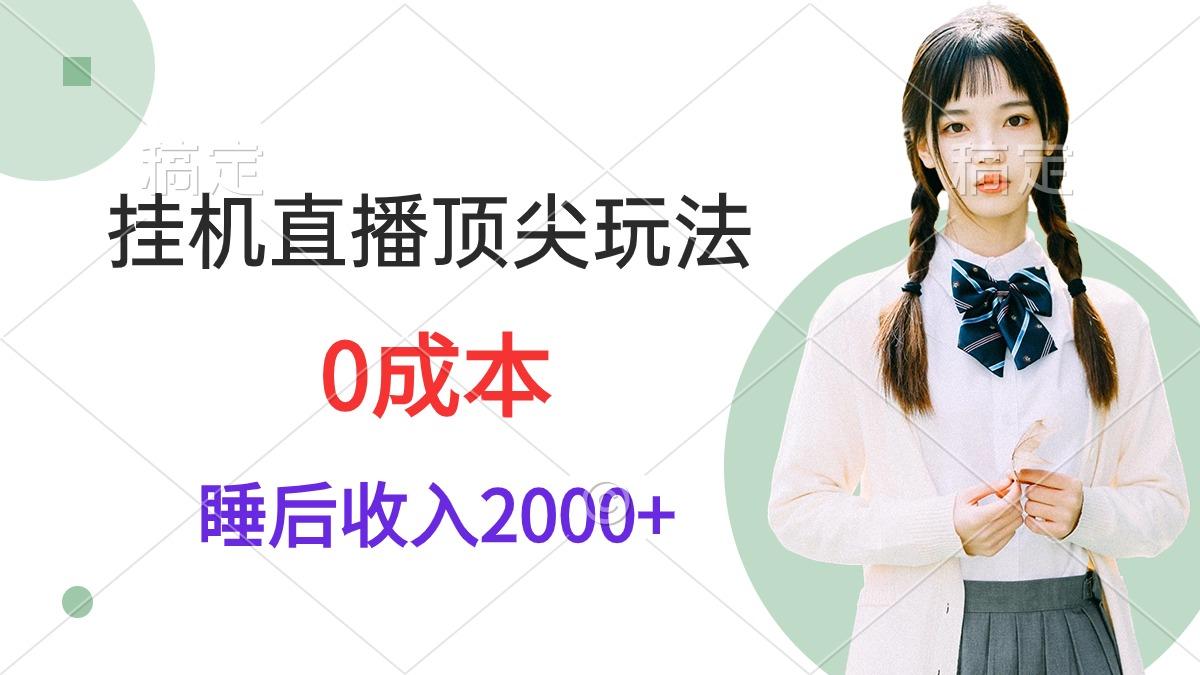 (9715期)挂机直播顶尖玩法，睡后日收入2000+、0成本，视频教学-有道资源网