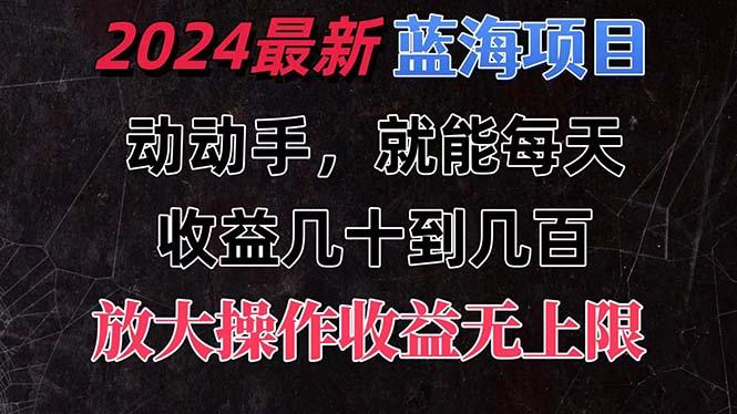 有手就行的2024全新蓝海项目，每天1小时收益几十到几百，可放大操作收…-有道资源网