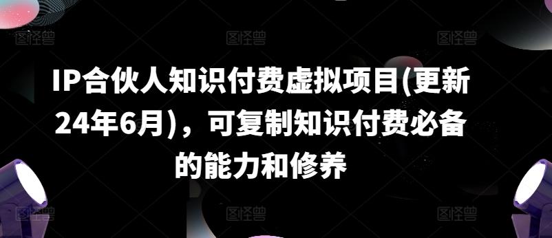 IP合伙人知识付费虚拟项目(更新24年6月)，可复制知识付费必备的能力和修养-有道资源网