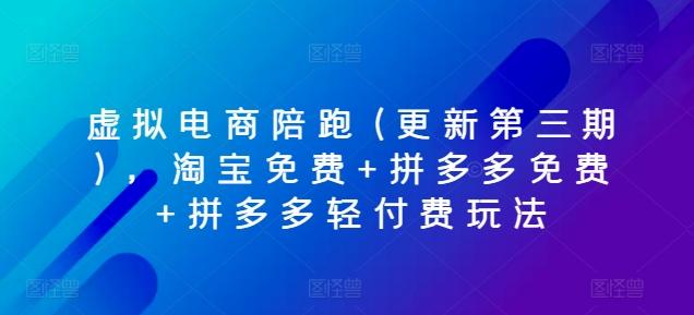 虚拟电商陪跑(更新第三期)，淘宝免费+拼多多免费+拼多多轻付费玩法-有道资源网