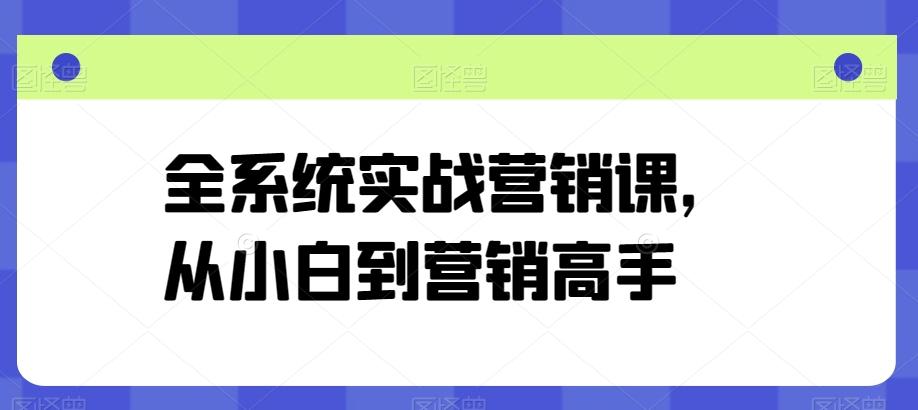 全系统实战营销课，从小白到营销高手-有道资源网