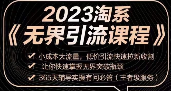 2023淘系无界引流实操课程，​小成本大流量，低价引流快速拉新收割，让你快速掌握无界突破瓶颈-有道资源网