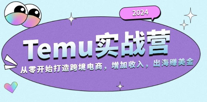 2024Temu实战营：从零开始打造跨境电商，增加收入，出海赚美金-有道资源网