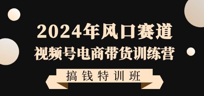 2024年风口赛道视频号电商带货训练营搞钱特训班，带领大家快速入局自媒体电商带货-有道资源网